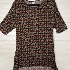 LulaRoe Large Womens Irma EUC FALL orange purple teal